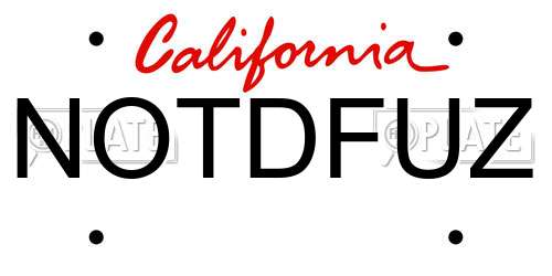 NOTDFUZ California License Plate