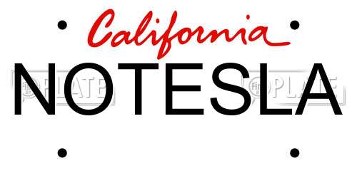 NOTESLA California License Plate