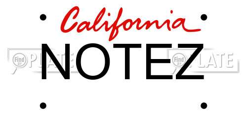 NOTEZ California License Plate