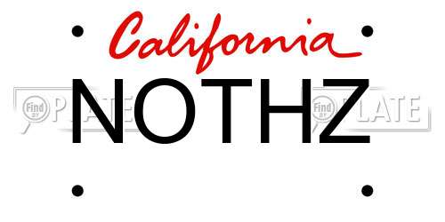NOTHZ California License Plate