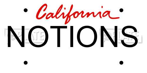NOTIONS California License Plate