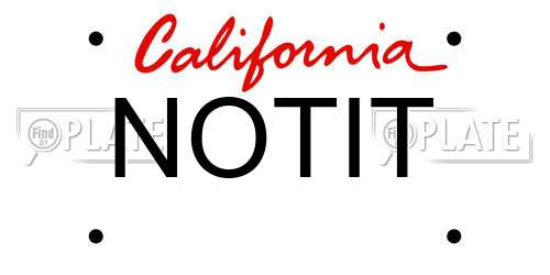 NOTIT California License Plate