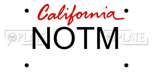 NOTM California License Plate