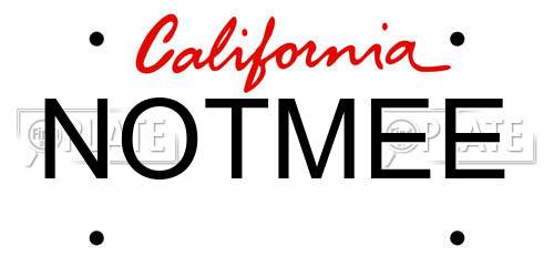 NOTMEE California License Plate