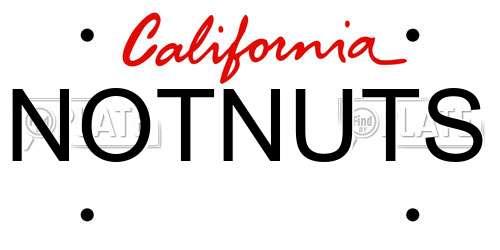 NOTNUTS California License Plate