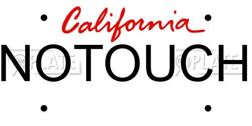 NOTOUCH California License Plate