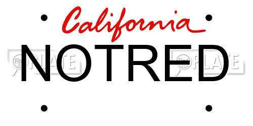 NOTRED California License Plate