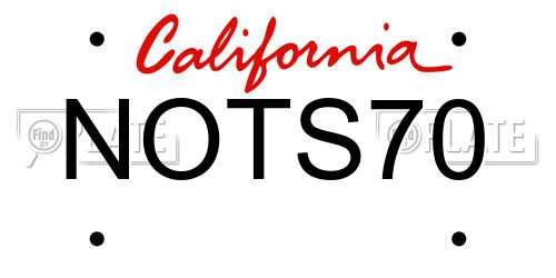 NOTS70 California License Plate