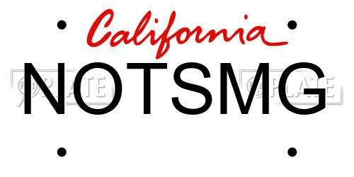 NOTSMG California License Plate