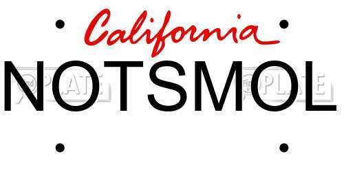 NOTSMOL California License Plate