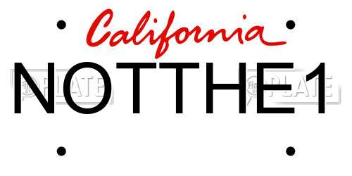 NOTTHE1 California License Plate