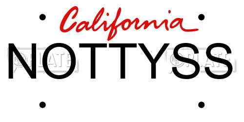 NOTTYSS California License Plate