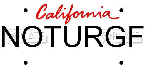 NOTURGF California License Plate