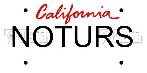 NOTURS California License Plate
