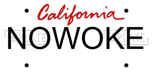 NOWOKE California License Plate
