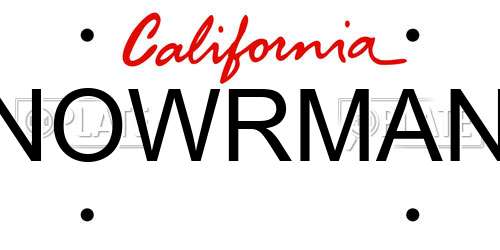 NOWRMAN California License Plate