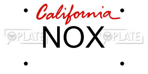 NOX California License Plate
