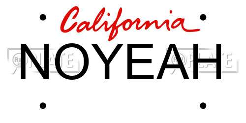 NOYEAH California License Plate