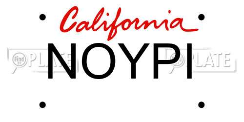 NOYPI California License Plate