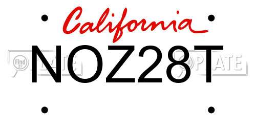 NOZ28T California License Plate
