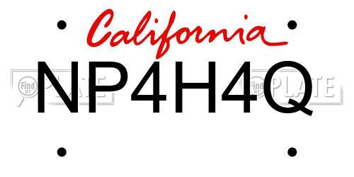 NP4H4Q California License Plate