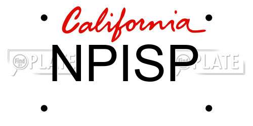 NPISP California License Plate