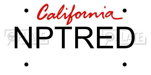 NPTRED California License Plate