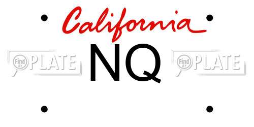 NQ California License Plate