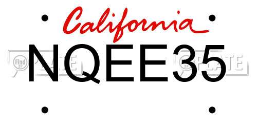 NQEE35 California License Plate
