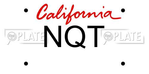 NQT California License Plate