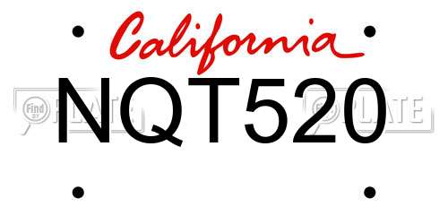 NQT520 California License Plate