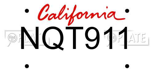 NQT911 California License Plate