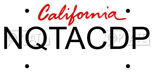 NQTACDP California License Plate