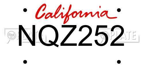 NQZ252 California License Plate