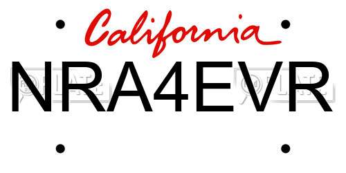 NRA4EVR California License Plate