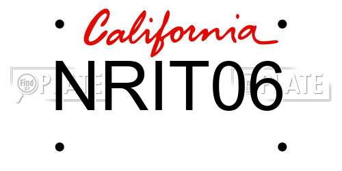 NRIT06 California License Plate