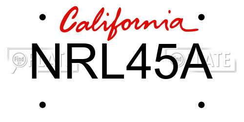 NRL45A California License Plate