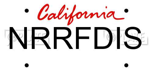 NRRFDIS California License Plate