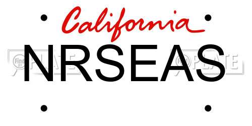 NRSEAS California License Plate