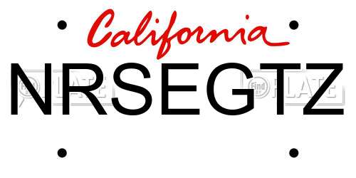 NRSEGTZ California License Plate