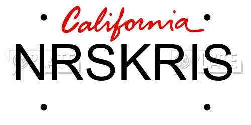 NRSKRIS California License Plate