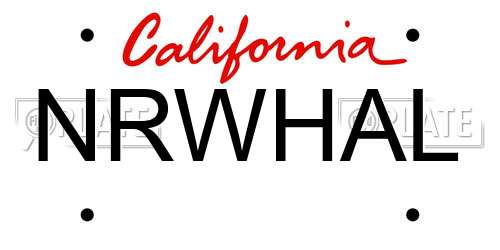 NRWHAL California License Plate