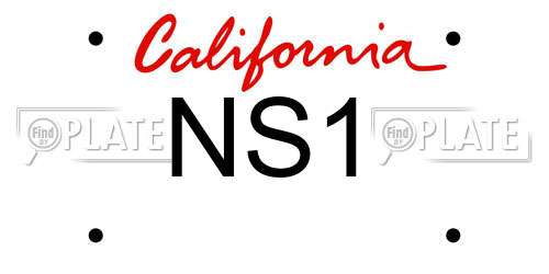 NS1 California License Plate