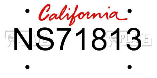 NS71813 California License Plate