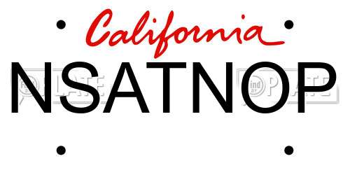 NSATNOP California License Plate