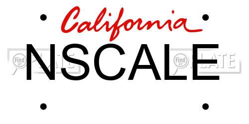 NSCALE California License Plate