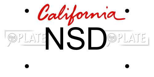NSD California License Plate