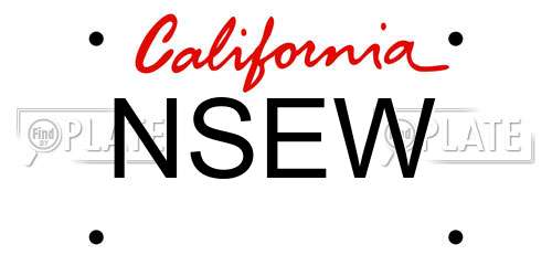 NSEW California License Plate