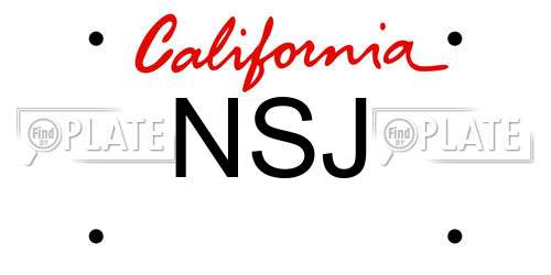 NSJ California License Plate