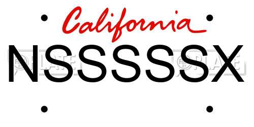 NSSSSSX California License Plate